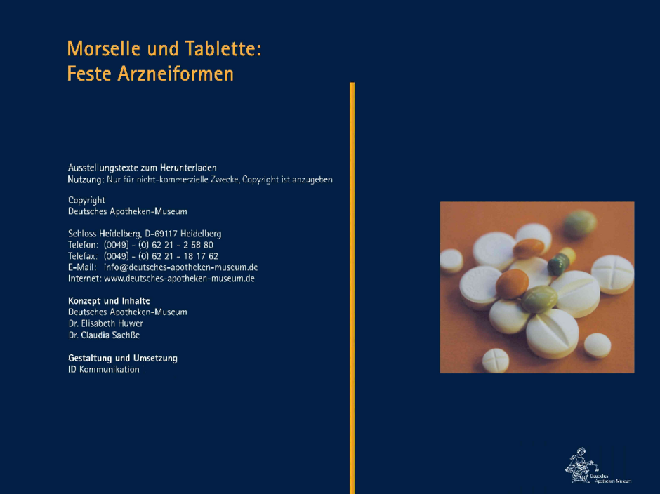 Morselle und Tablette - feste Arzneiformen